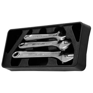 Ложемент из пластика 3 предмета ключи разводные (исполнение хром) 24,5×150; 28,5×200;33×250 mm  111CHRCRMOD