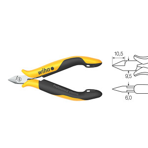 Бокорезы Professional ESD, 115мм мяг1,0мм, ср.тв0,6мм, тв0,3мм